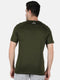 Men Olive Round Neck Regular Fit Half Sleeve T-Shirt