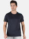 Men Navy Round Neck Regular Fit Half Sleeve T-shirt