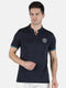 Men Navy Collar Regular Fit Half Sleeve T-Shirt