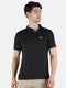 Men Black Collar Regular Fit Half Sleeve T-Shirt