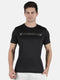 Men Black Round Neck Regular Fit Half Sleeve T-Shirt