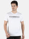 Men White Round Neck Regular Fit Half Sleeve T-Shirt
