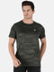 Men Olive Round Neck Smart Fit Half Sleeve T-shirt