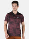 Men Maroon Collar Smart Fit Half Sleeve T-Shirt