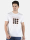 Men White Round Neck Regular Fit Half Sleeve T-Shirt