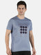 Men Blue Round Neck Regular Fit Half Sleeve T-Shirt