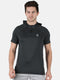 Men Olive Hood Smart Fit Half Sleeve T-Shirt