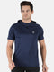 Men Navy Hood Smart Fit Half Sleeve T-shirt
