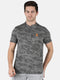 Men Grey Collar Regular Fit Half Sleeve T-Shirt