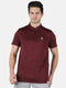 Men Maroon Collar Smart Fit Half Sleeve T-Shirt