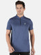Men Blue Collar Smart Fit Half Sleeve T-shirt