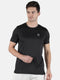 Men Black Round Neck Regular Fit Half Sleeve T-Shirt