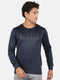 Men Navy Blue Round Neck Full Sleeve Sweatshirt