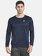 Men Navy Blue Collar Full Sleeve Sweatshirt