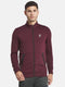 Men Wine Round Neck Full Sleeve Sweatshirt
