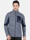 Men Navy Blue Printed Round Neck Full Sleeve Sweatshirt