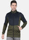 Men Olive Solid Round Neck Full Sleeve Sweatshirt