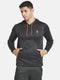 Men Black Hood Full Sleeve Sweatshirt