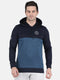 Men Navy Blue Hood Smart Fit Full Sleeve Sweatshirt