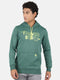 Men Green Hood Smart Fit Full Sleeve Sweatshirt