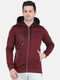 Men Maroon Hood Smart Fit Full Sleeve Sweatshirt