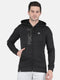 Men Black Hood Smart Fit Full Sleeve Sweatshirt