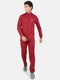 Men Maroon Collar Smart Fit Full Sleeve Track Suit
