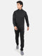 Men Black Collar Smart Fit Full Sleeve Track Suit