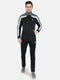 Men Black Collar Smart Fit Full Sleeve Track Suit