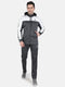 Men Grey Collar Smart Fit Full Sleeve Track Suit