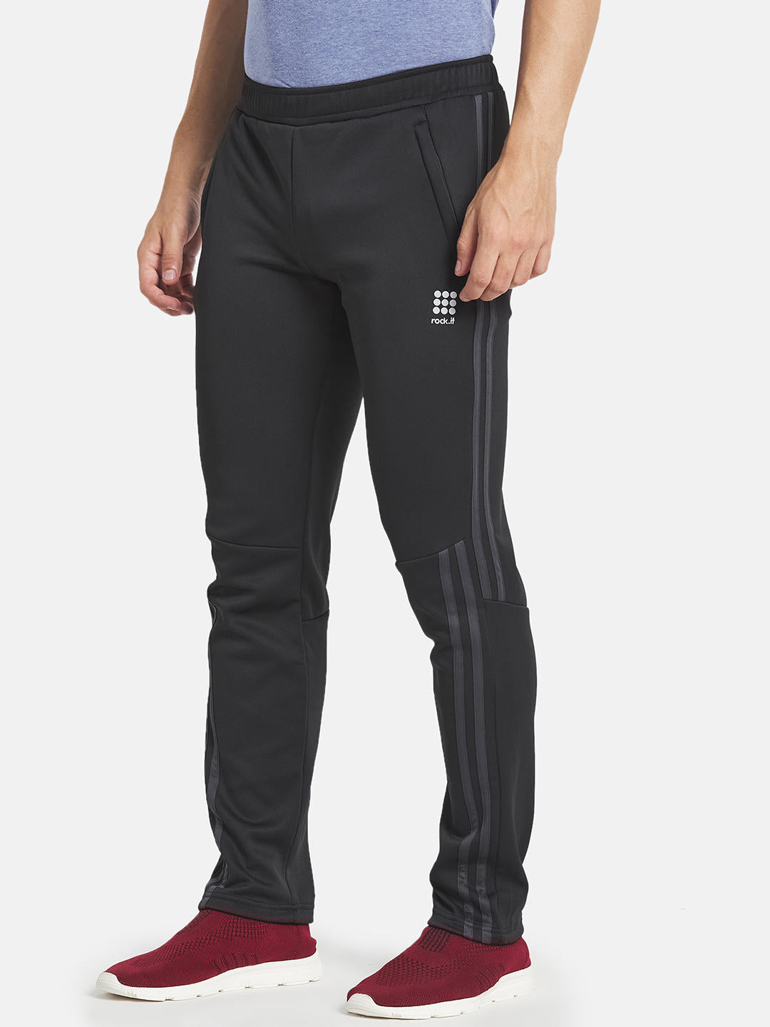 Buy Rock.it Black Regular Fit Trackpants for Men's Online @ Tata CLiQ