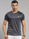 Men Polyester Blend Grey Solid Round Neck T-Shirt