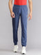 Mens Polyester Blend Blue Self Design Jogger