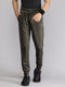 Mens Polyester Blend Olive Self Design Jogger