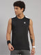 Men Polyester Blend Black Solid T-Shirt