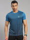 Men Polyester Blend Blue Printed Round Neck T-Shirt