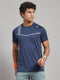 Men Polyester Blend Blue Solid T-Shirt
