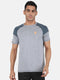 Mens Polyester Blend Grey Solid Round Neck T-Shirt