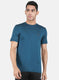 Men Blue Solid Round Neck Half Sleeve T-Shirt