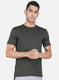 Men Olive Solid Round Neck Half Sleeve T-Shirt