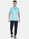 Mens Polyester Blend Blue Self Design Fashion Neck Short Set