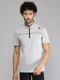 Mens Polyester Blend Grey Self Design Fashion Neck Short Set
