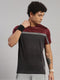 Men Polyester Blend Black Self Design T-Shirt