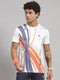 Men Polyester Blend White Printed T-Shirt
