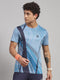 Men Polyester Blend Blue Printed T-Shirt