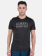 Mens Polyester Blend Black Printed Round Neck T-Shirt