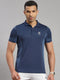 Men Polyester Blend   Collar T-Shirt