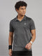 Men Polyester Blend Grey Solid T-Shirt
