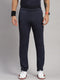 Men Polyester Blend Navy Blue Solid Lower