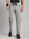 Men Polyester Blend Grey Melange Solid Lower